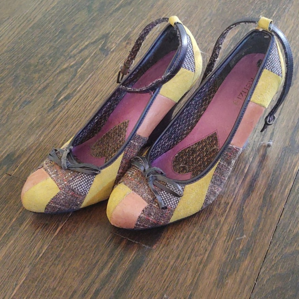 Kenzie plaid wedge heels